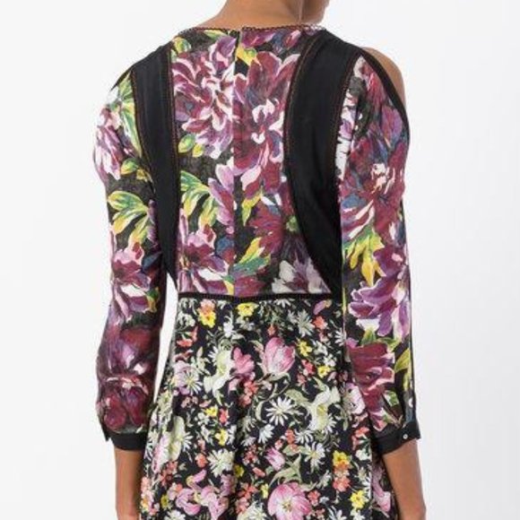 Philip Lim Cold Shoulder Silk Floral Dress - Picture 3 of 9